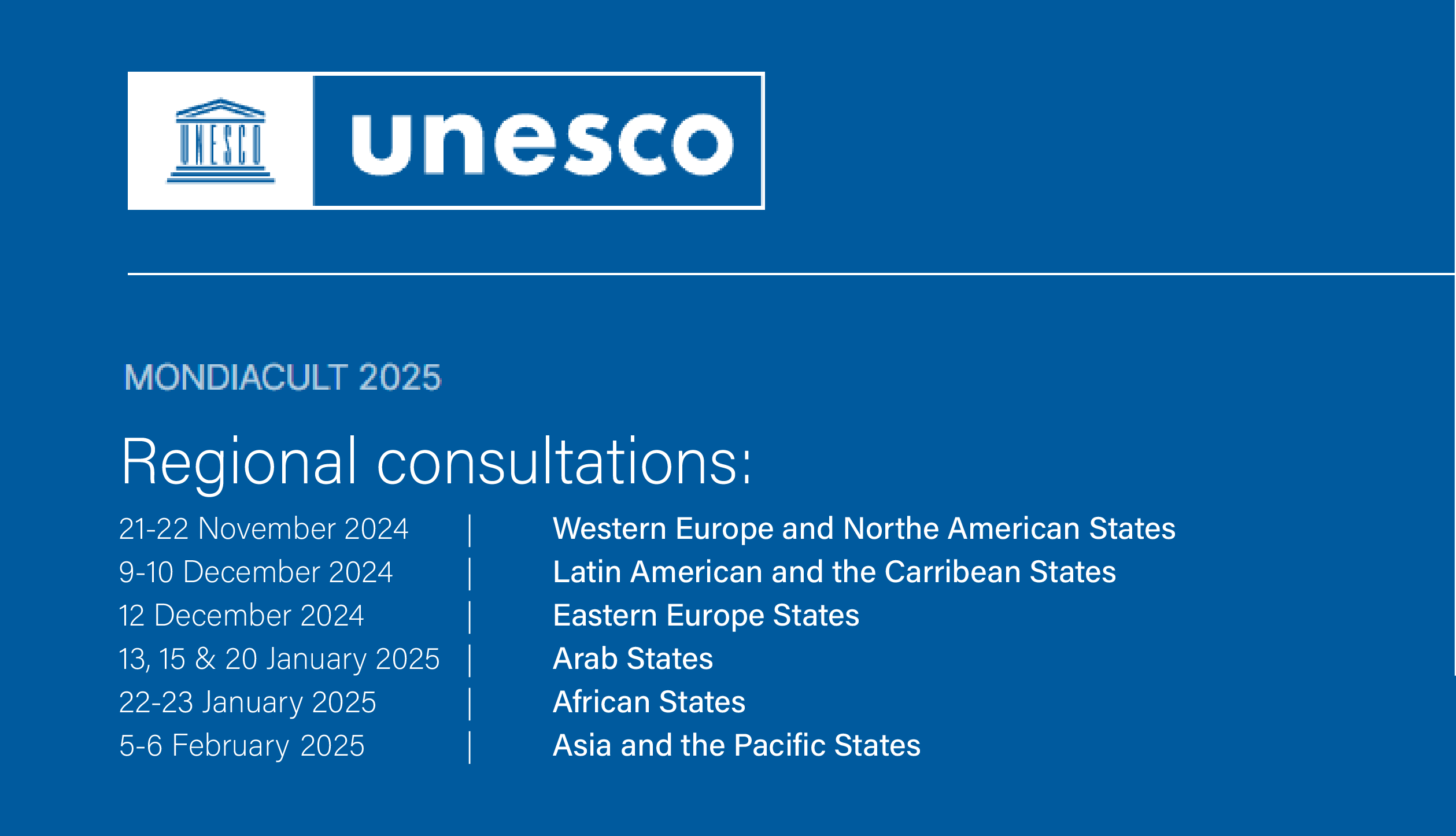 Consultas regionales hacia Mondiacult 2025