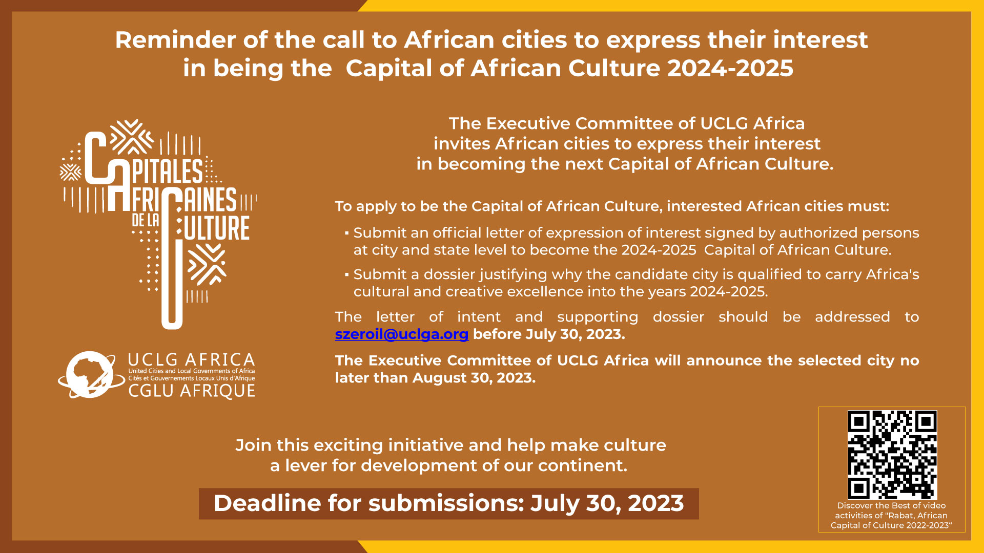 Convocatoria: Capitales africanas de la cultura