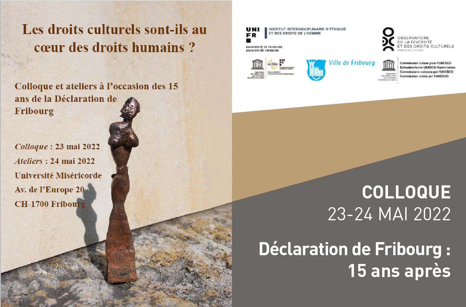 Colloque 'La Déclaration de Fribourg : 15 ans aprés'