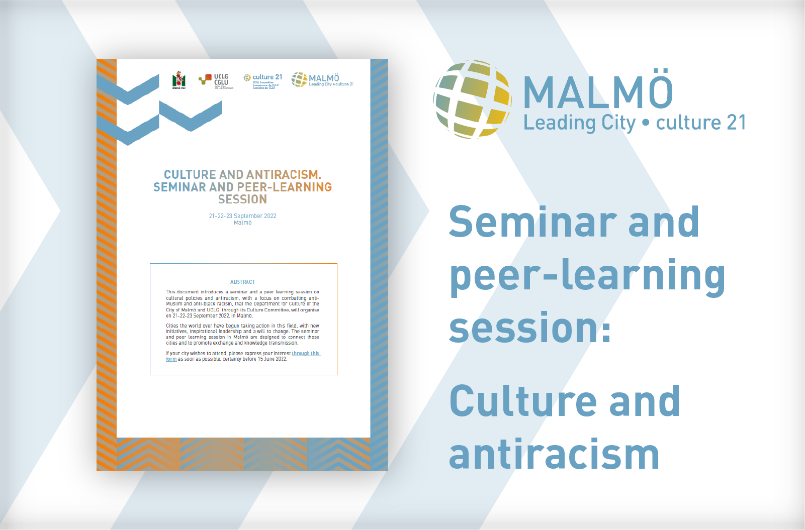 Malmö: Cultura y antirracismo. Seminario y sesión de aprendizaje entre iguales