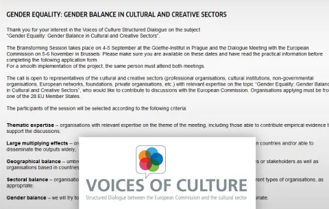 Gender Balance in Cultural and Creative Sectors