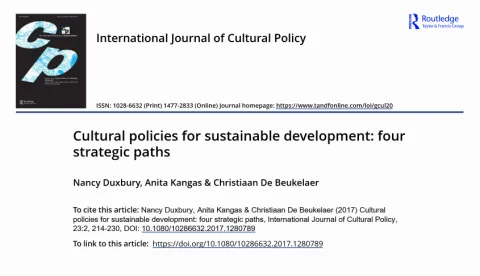 Publication on culture and sustainable development